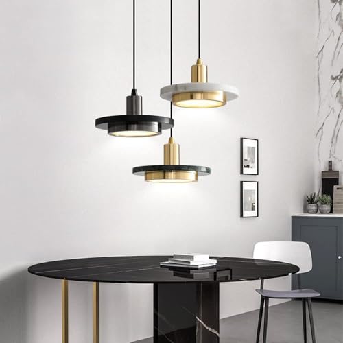 Lámparas colgantes de estilo led moderno en mármol y cemento 6