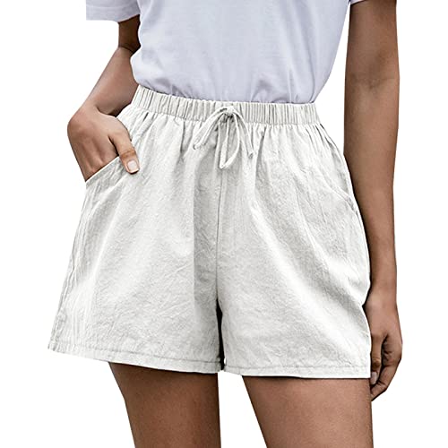 XUNRYAN Shorts for Women Sexy Casual Cute Hippie Pants Lounge Pants Women Casual Loose Short Fashion Wide Leg Short Pants Comfy House Wear Comfy Yoga Clothes Ladies Trendy Short Shorts White