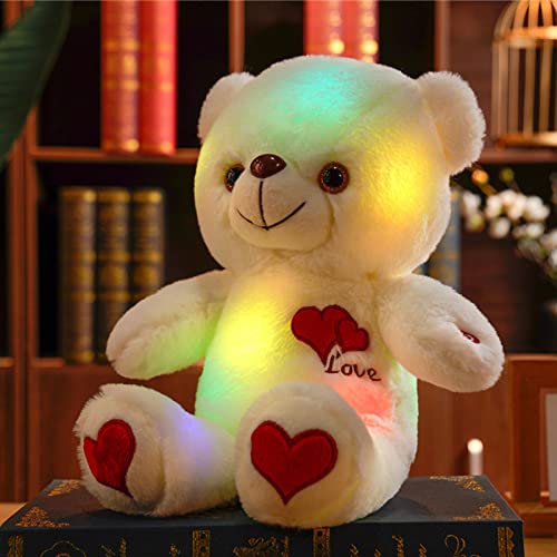 Lopbraa Teddy Bear With Heart Plush Stuffed Animal Romantic Gift For Kids Mom Girls Boys Wife Husband Valentine's Day Anniversary Birthday Christmas (11.8 Inch, A) #TOP2