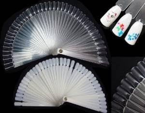 SHOP759 2 x Fan-Shaped Nail Art Display Charts Clear and Natural Color for Polish Gel Display Tools Combo by Unknown