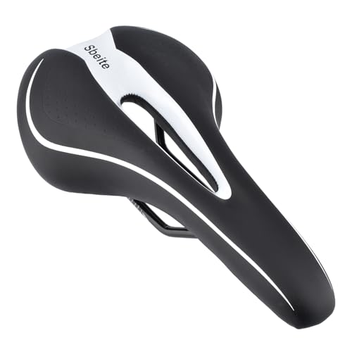 Sbeite Selle de vélo de Montagne Durable, Noir Blanc