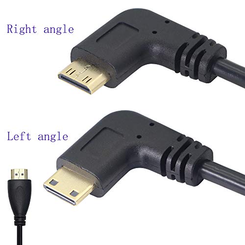 Mini-HDMI-zu-HDMI-Kabel, Mini-HDMI-Stecker, 90 Grad, links und rechts auf HDMI-Stecker, 50,8 cm, 2 Stück - Image 4
