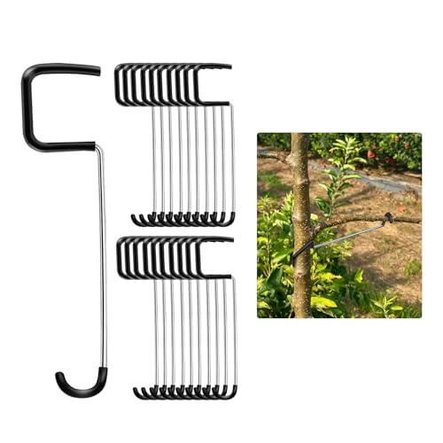 Limb Spreaders for Fruit Trees 21 PCS 7 Inch Tree Limb Spreader Metal Fruit Tree Branch Spreaders with Bark-Friendly Rubber Hooks Reusable Tree Branch Support for Apple Pear Cherry Plum (7 Inch)