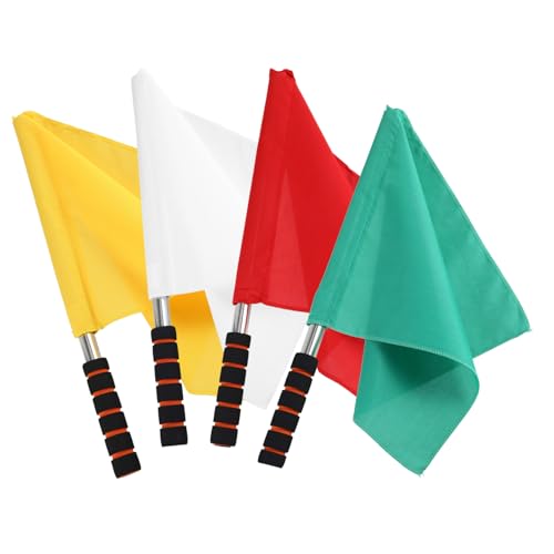 NAMOARLY 4pcs Waving Soccer Corner Flags Match Referee Flag Stainless Steel Pole