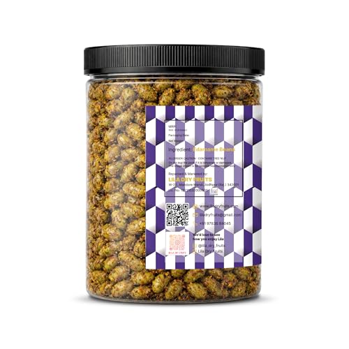 Image of LILA DRY FRUITS Roasted Edamame Magic Masala Flavour 100 gms Flavoured Edma Beans Protein Snack | Crunchy Soya Plant Based Vegan Munching | Edamamme Bean Perfect for Gifting