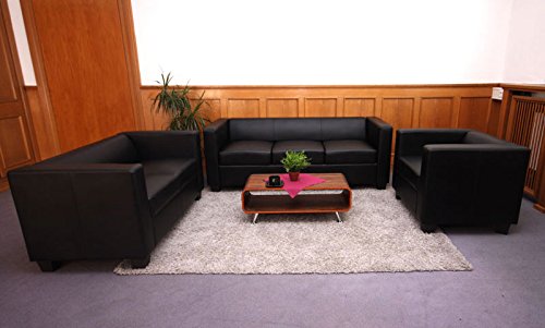 Mendler 2er Sofa Couch Loungesofa Lille - Kunstleder, schwarz – Bild 6