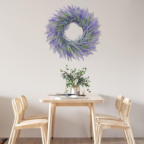 26-Inch-Large-Summer-Spring-Wreaths-for-Front-Door-Outside-Lavender-Wreath-Spring-Summer-Easter-Wreaths-for-Front-Door-Floral-Wreath-All-Season-for-Wedding-Farmhouse-Porch-Wall-Room-Home-Decor 26 Inch Large Summer Spring Wreaths for Front Door Outside Lavender Wreath Spring Summer Easter Wreaths for Front Door Floral Wreath All Season for Wedding Farmhouse Porch Wall Room Home Decor