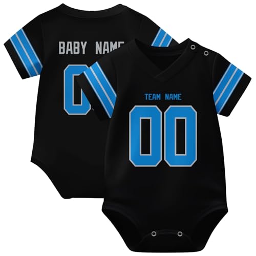 Image of KREDE Baby Clothes Unisex Bodysuit Jersey Style Custom Name Number for Baby Boys