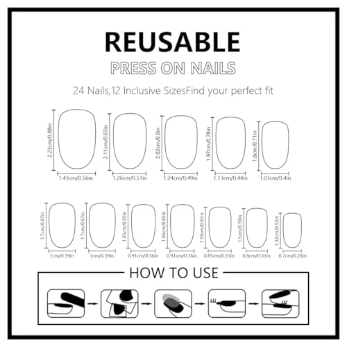 Image of Independence Day Press on Nails French Tip Fake Nails Short Almond False Nails with Star Design Glossy Glue on Nails Artificial Acrylic Full Cover Nude Stick on Nails for Women Girls Manicure 24Pcs