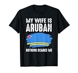 Funny Wife Aruban Tee Women Husband Flag