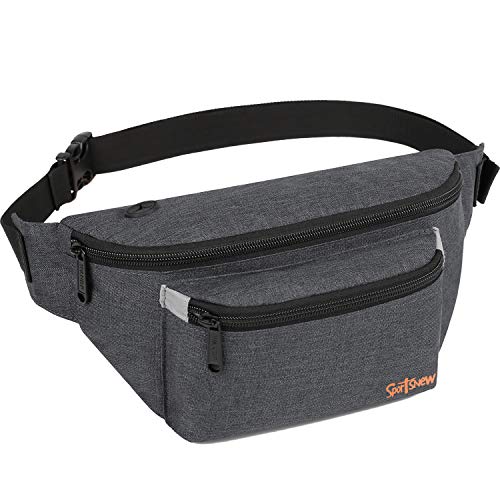 Fanny Packs for Men Women - Waist Bag Packs - Large Capacity Belt Bag for Travel Sports Running Hiking Large, Dark Gray