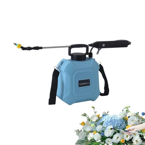 Gungtj Pulverizador alimentado por pilas, herramienta ligera ajustable de 5 L/8 L con 2 boquillas, pulverizador de patio al aire libre, para jardín, césped, invernadero, plantas, flores, árboles