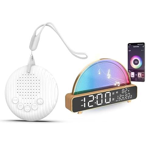 ANYPLUS Portable Sound Machine Bundle with Sunrise Alarm Clock APP/AI Voice Control Work with Alexa, Multi Sound Options Including White Noise,Nature Sounds & Lullaby, Sleep Aid for Baby, Adults Cover