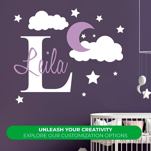 Vinilo decorativo personalizado con luna y estrellas 42" x 32" miniatura 2