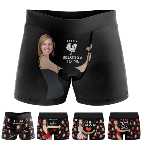 ADEDIY Customized Boxer Briefs for Men This Belongs To Girlfriend Photo Underwear Personalized...