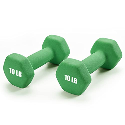 Portzon 10 Colors Options Compatible with Set of 2 Neoprene Dumbbell,1-15 LB, Anti-Slip, Anti-roll, Hex Shape