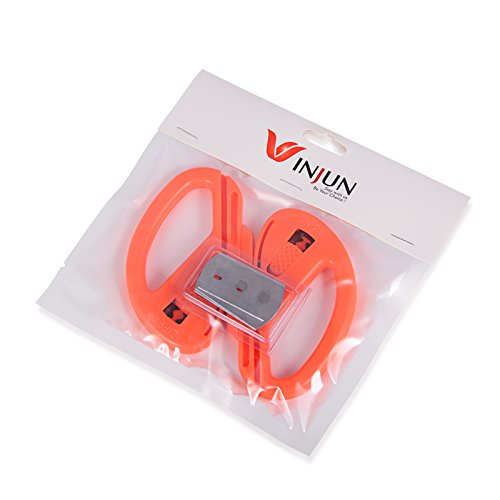Foto von Winjun 2 stück Orange Autofolie Werkzeug Folienschneider Sicherheitsschneider Hobbymesser Bastelmesser Brieföffner mit 10 pack Ersatzklingen
