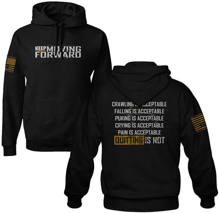 Til Valhalla Project Keep Moving Forward Mens Hoodies | Veteran Owned & Operated | Proudly Printed in the USA
