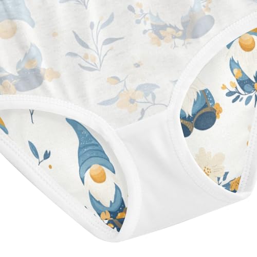 ZZKKO Cute Gnomes Flower Leaf Girls Underwear Toddler Panties for Girls Comfort Brief Size 2-8T4