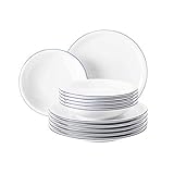 Seltmann Weiden 001.718873 Compact Blaurand Tafelservice 12 tlg. 10795, Weiß, 6 Personen