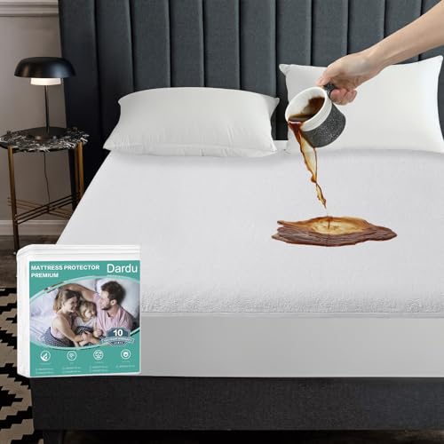 Dardu Mattress Protector (90x190+30CM) Waterproof Mattress Cover Breathable Soft Noiseless Fitted 30CM Deep Pocket Small Single Size