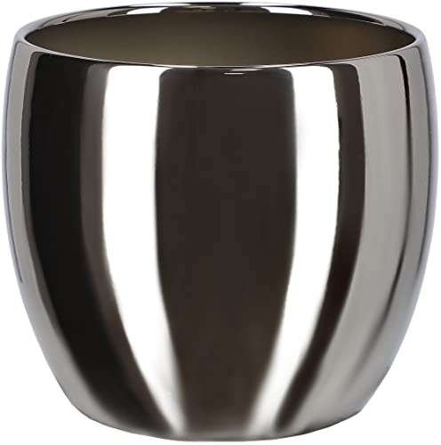KOTARBAU® Keramik-Blumentopf ⌀ 125 mm Übertopf für Blumen Pflanzen Silber KOTARBAU® Keramik-Blumentopf ⌀ 125 mm Übertopf für Blumen Pflanzen Silber