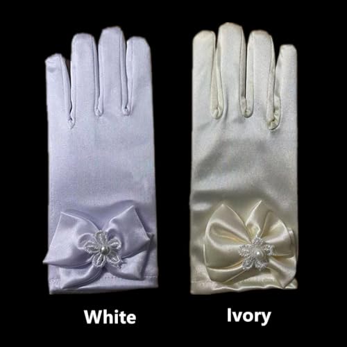 DreamHigh Wedding Flower Girl's Stretch Satin Dress Gloves2