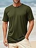 Runcati Men's Short Sleeve T-Shirt Premium Plain Crew Neck Tops Summer Gym Fitness Sports Shirt Lightweight Regular Fit Tee Army Green XXL #1