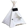 Penck Pet Teepee Dog Cat Bed Portable Dog Tents Pet Houses with Thick Cushion Blackboard 24 Inch Tall for Pets Up to 15lbs
