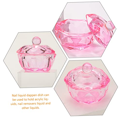 4 piezas Dappen Dish para uñas acrílicas en vidrio miniatura 5