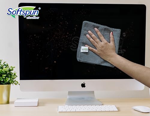 Image of SOFTSPUN Microfiber Cloth (3pcs - 40x60cms -340GSM) Grey, Super Soft Absorbent Cleaning Towels Cleans & Polishes Everything in Your Home.
