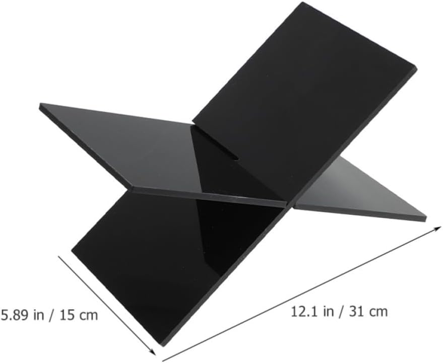 Garneck Acrylic Book Stand for Kitchen and Household Use, Sturdy and Reliable Black Book Storage Stand, Not Easy to Deformation, for Cookbooks, Magazines, and Menus