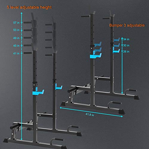 Squat Rack Multi-Function Barbell Rack Height Adjustable Dip Stand Home Gym Weight Lifting Bench Press Dip Station Push up Portable Strength Training Dumbbell Rack - Image 6