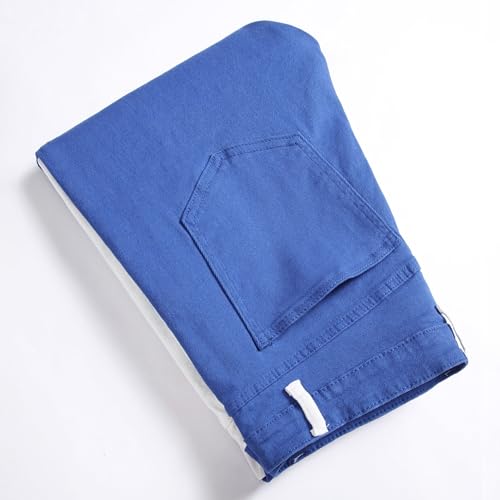 Men Stitching Micro-Elastic Pencil Jeans Vintage Contrast Color Slim Denim Pant Summer Classic Comfy Daily Trousers3