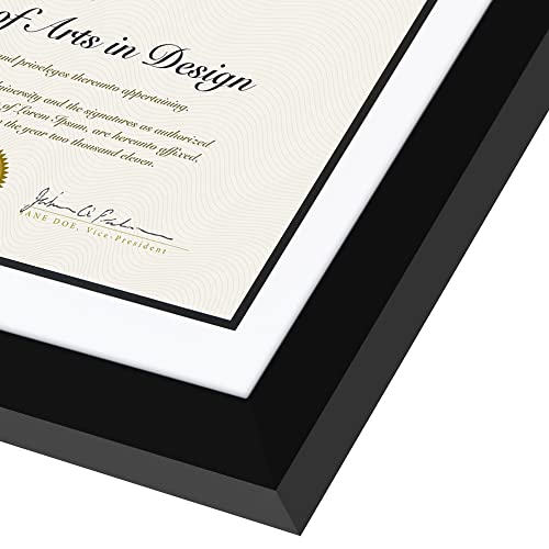 Americanflat 11X18 Graduation Frame In Black With 2 Opening Mat Displays - 5X7 Picture Frame And 8.5X11 Diploma Frame - Composite Wood And Polished Glass - Includes Hanging Hardware #TOP5