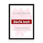 Alison Kingsgate Sleek 24X14 Picture Frame - Engineered Wood with Shatterproof Perspex Front - Perfect for Photos, Posters, Certificates - Suitable for Wall Mount or Tabletop Display - BLACK