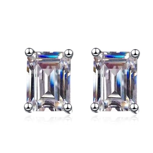 Moissanite boucles d'oreilles argent émeraude 2ct pendantes EX046