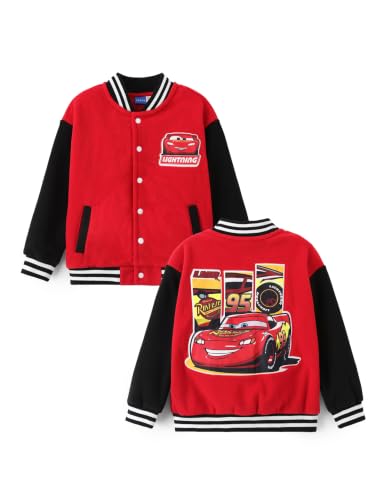 Image of Disney Kids Fleece Bomber Jacket, Varsity Outerwear with Pockets, 2-10Y