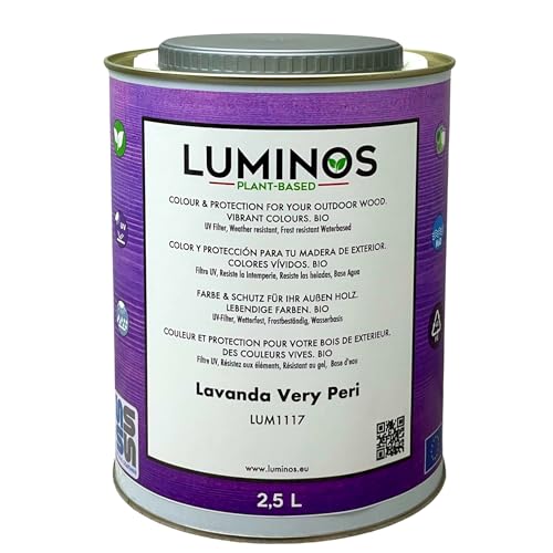 Luminos - LUM1117 - Lavanda Very PERI - Water-Based Wood Stain Protector BIO-Based - Lavanda Violet 2,5L, 2.5L