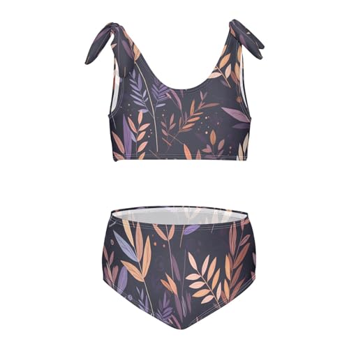 Dark Pattern Girl Two Piece Kids Bikini Set Quick-Dry Swimsuit Swimming Suits Adjustable Shoulder Strap
