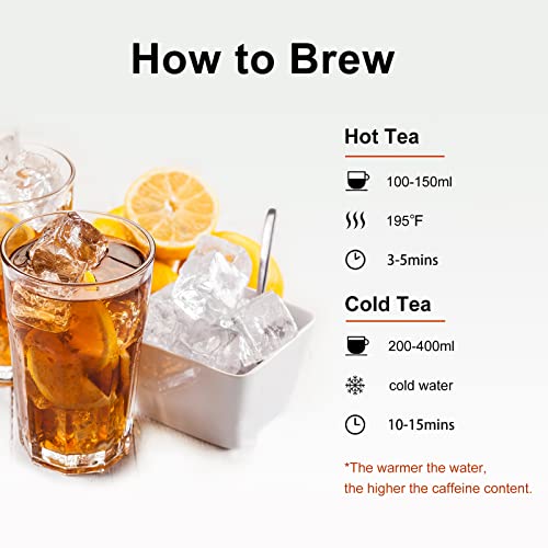 Riantea Organic Cold & Hot Brew Black Tea Bags 36 Count, Sugar Free Low Caffeine Ice Black Tea, Non-Gmo Natural Premium Tea Leaf, 2.5 Oz (72G) #TOP4