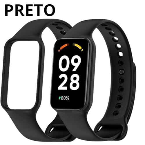 kIT 2 Pulseira para MI Band 8 Active Preto e Vinho Marsala Bracelete em Silicone TPU Regulavel Macia