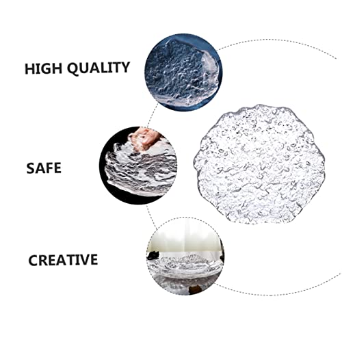 PRETYZOOM 1pc Creative Glass Salad Plate for Serving Desserts and Snacks Unique Irregular Design for Home Parties Weddings and Celebrations Food-grade Glass Dish for Appetizers and Sides