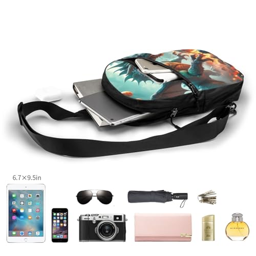 Dragon Print Men's and Women's Foldable Crossbody Bag,Sports Crossbody Bags,and Daily Chest Bags4