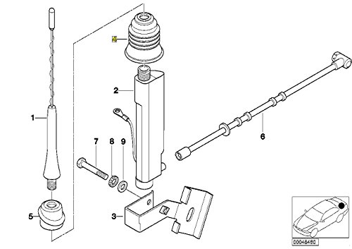 Goma para antena de BMW Z3 E36, ideal para renovar el maletero 2