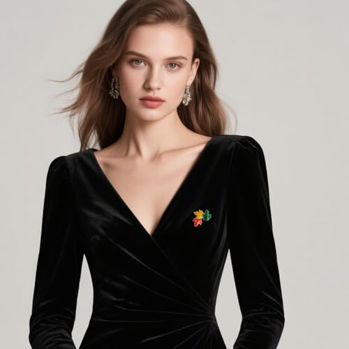 Image of Rhinestone Flower Brooches for Women Enamel Floral Brooch Lapel Pins for Mom Wife Elegant Dress Accessories Mother's Day Jewelry Gifts