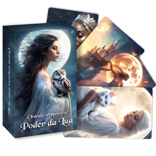 Oráculo Terapêutico de Cartas Poder da Lua, Tarot Baralho, 40 cartas + livreto