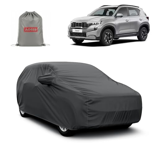 Image of AOSIS 'Waterproof' Car Cover Compatible with Kia Sonet /GT Line /X Line 300 GSM Uly Coated Thick Fabric 4X4, Adjustable Belt Buckle, Elastic Grip