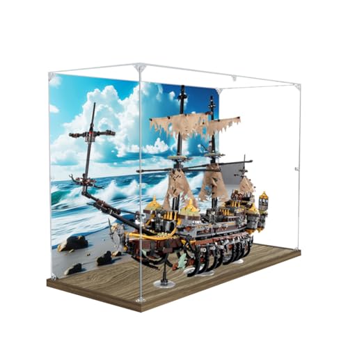 G GUFAMILY Acrylic Display case Designed for Lego 71042 Silent Mary Pirate Ship Model – Clear Dustproof Cover – 3mm Thick Acrylic Material – 2cm Raised Base – (Bricks Not Included)