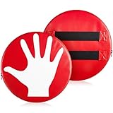 Relaxgiant 4 Pads Volleyball Blocking Pad Volleyball Setter Training Equipment Red Round Training Aid Player for Hitting and Blocking Mimics Hand Hitting Trainer Protects Blockers Hands